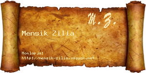 Mensik Zilia névjegykártya
